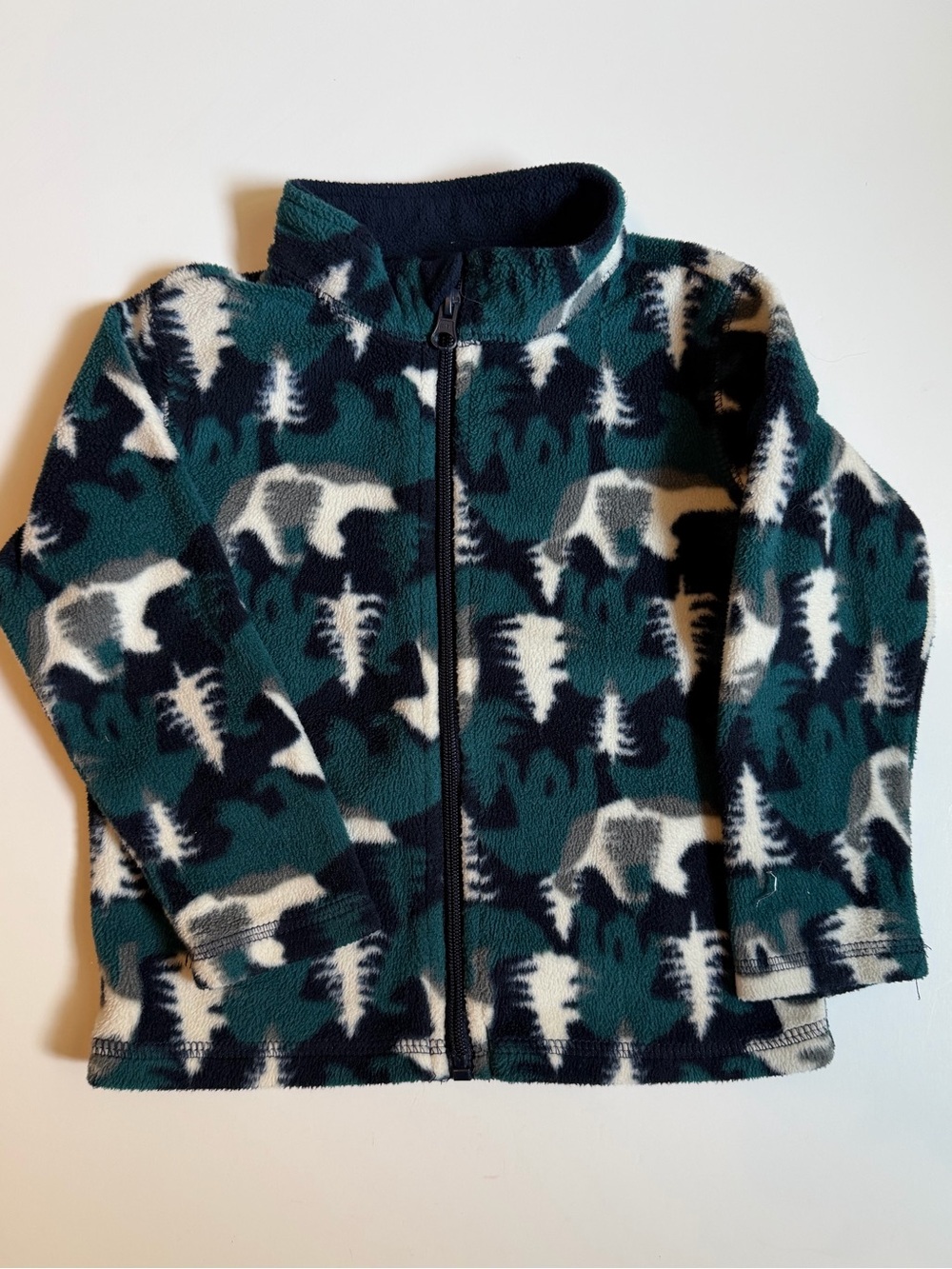 3/$15 | Toughskins Teal, Navy & Cream Fleece Zip Jacket